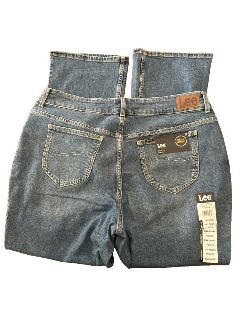 Lee Women’s Bootcut Mid Rise Jeans Size 20W Short Blue Cotton Blend Denim